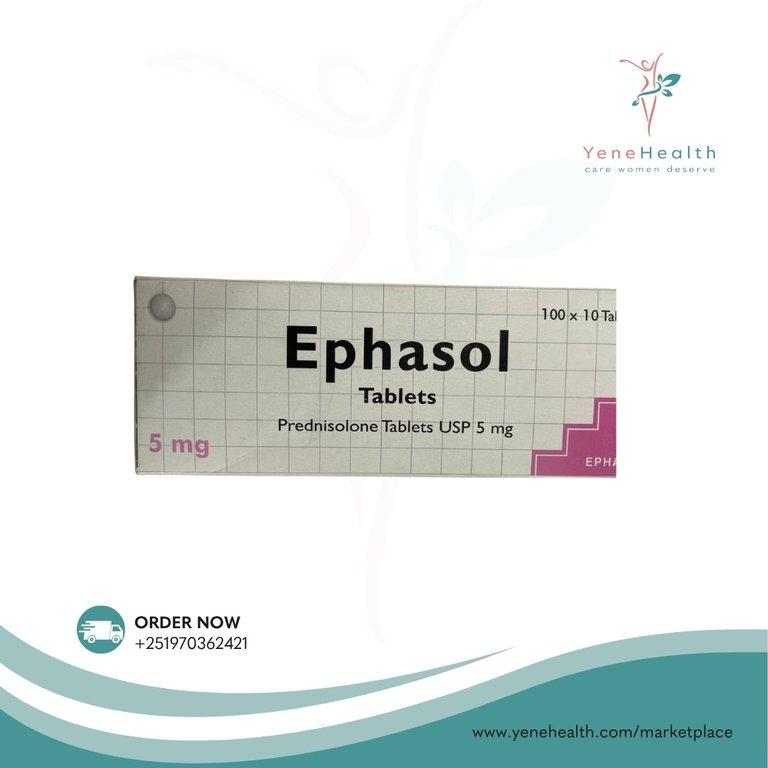 Ephasol Prednisolone 5mg Tab, 100X10/Pack