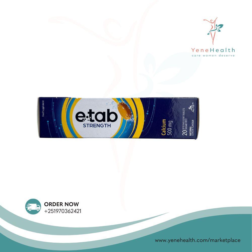 E-Tab Strength 20 Effervescent(calcium+Vitamin D+K)